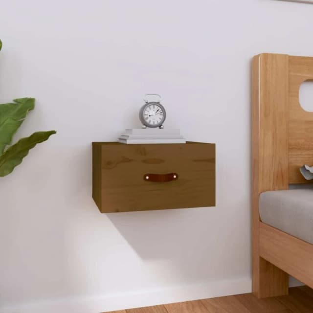 Vidaxl Wall-mounted Bedside Cabinet Honey Brown 40X29.5X22 Cm, Brown 820992