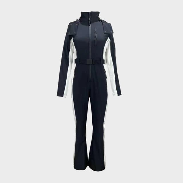 Jack Wills Womens JW Stripe Waterproof Windproof Ski Suit Black female 6 (2XS)