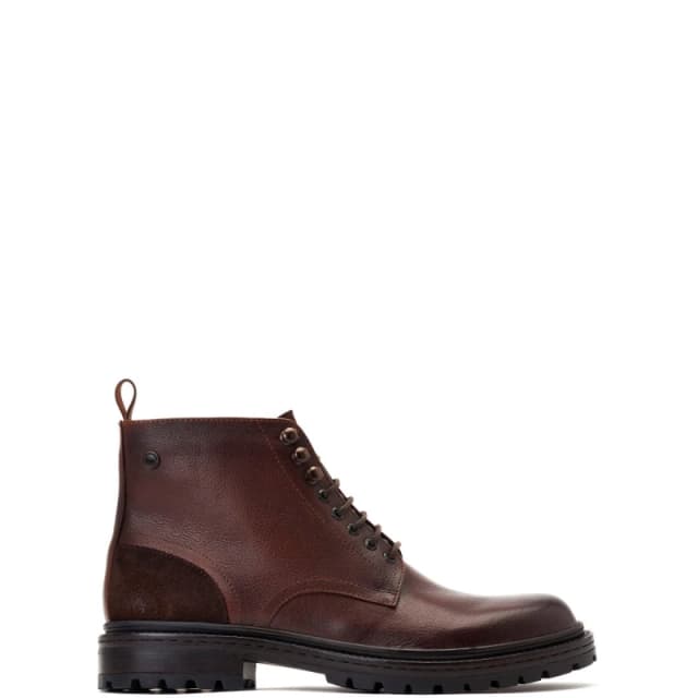 Base London Mens Dettori Lace Up Leather Boots UK Size 7 (EU 41) BROWN BAS367-BROWN-7