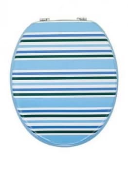 Aqualona Nautical Stripe Wooden Toilet Seat