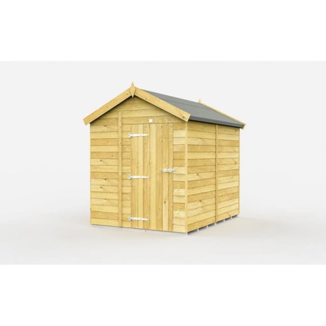 Buttercup Farm 6 x 8 Feet Apex Shed - Single Door W/O Windows - L243 x W175 x H217cm in Brown Brown Unisex