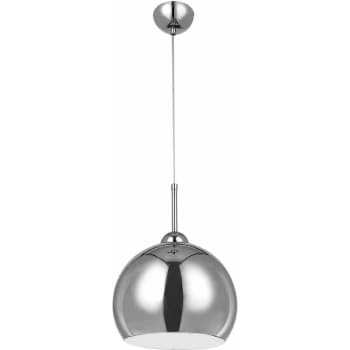 Premier Housewares - Chrome and White Inside Pendant Light
