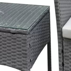 Oseasons Antigua Rattan 2 Seat Tea For Two Set In Grey