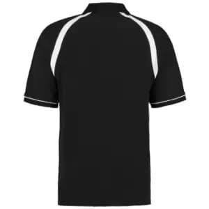 Kustom Kit Oak Hill Mens Short Sleeve Polo Shirt (L) (Black/White)