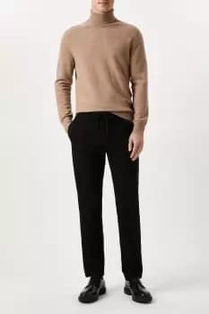 Slim Fit Black Drawstring Trousers