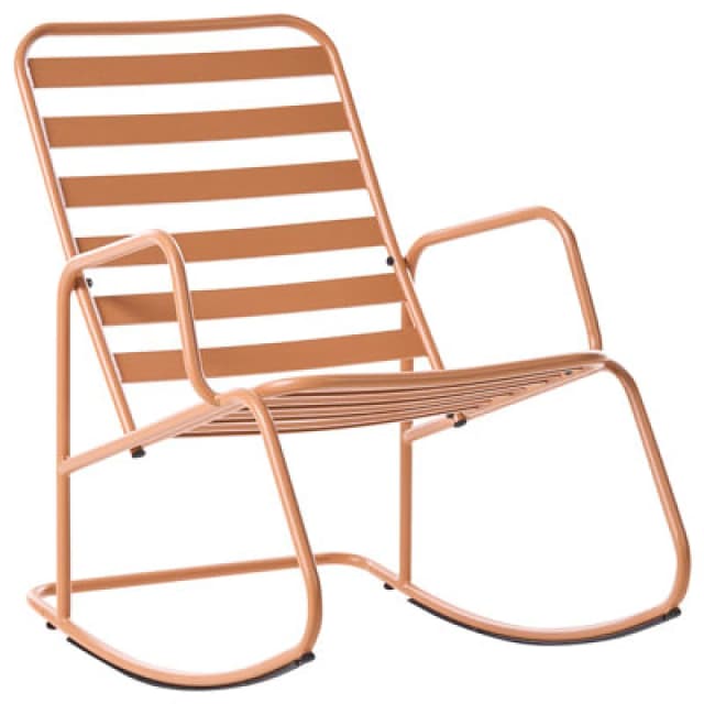 Beliani Garden Rocking Chair Turi Metal Golden Brown