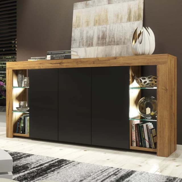 Mex Furniture LTD Sideboard with LED Lighting & Matt Doors / 164cm Brown