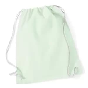 Westford Mill Cotton Gymsac Bag - 12 Litres (Pack of 2) (One Size) (Pastel Mint/White)