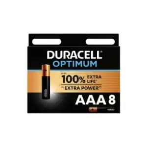 Duracell Optimum AAA Alkaline Batteries - Pack of 8