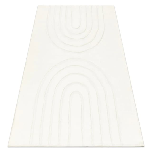 RugsX Curvy 11 Rug in White Size: 80cm x 150cm White Unisex 80cm x 150 cm