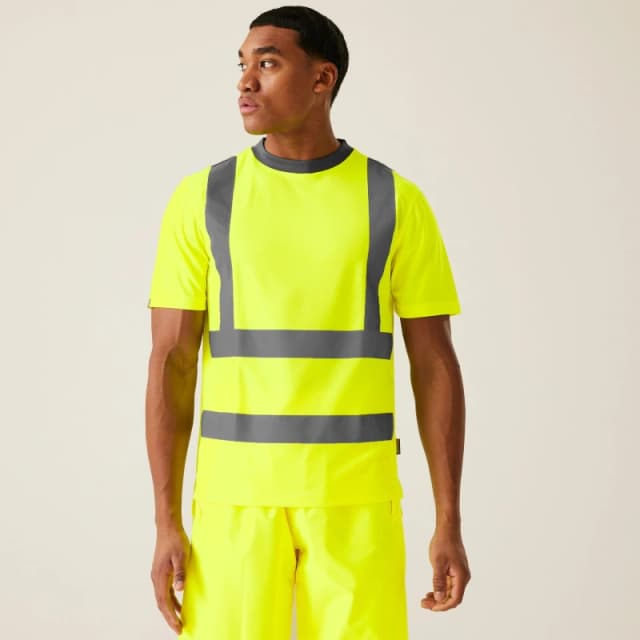 Regatta Mens Hi-Vis Pro Contract T-Shirt Yellow male S