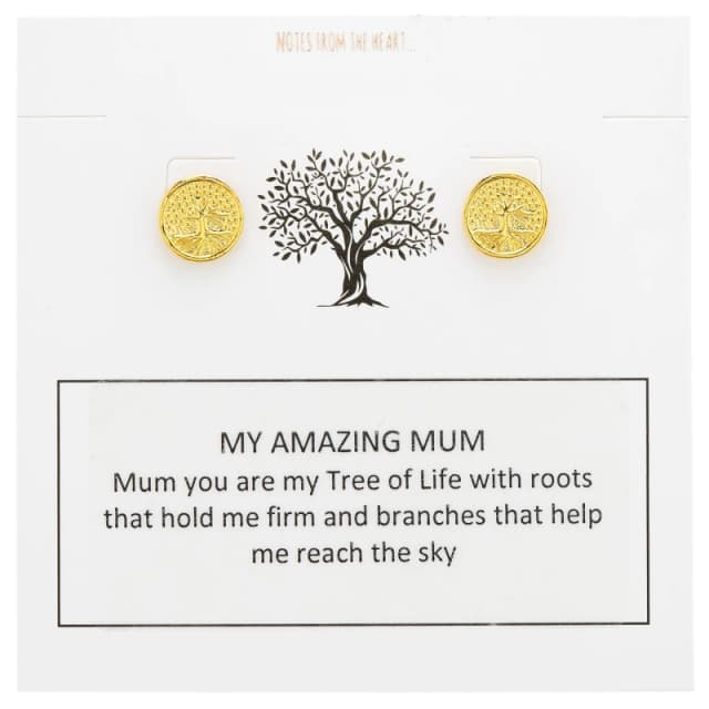 Notes From The Heart NFTH AMAZING MUM EARRINGS Gold unisex one size