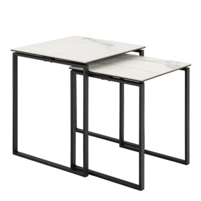 Furniture To Go Katrine Square Coffee Table Set In Ceramic White