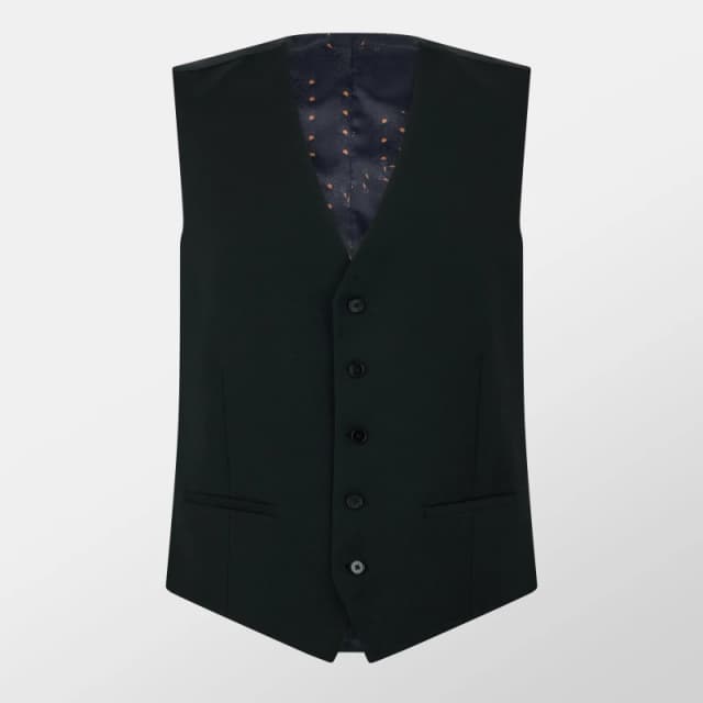 Ted Baker Mens Textured Slim Waistcoat Black male 36 (46)
