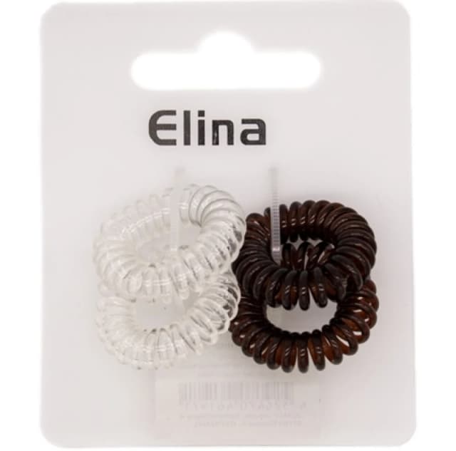 Elina Spiral Hair elastics - 4 pcs Spiral_BWN-46197