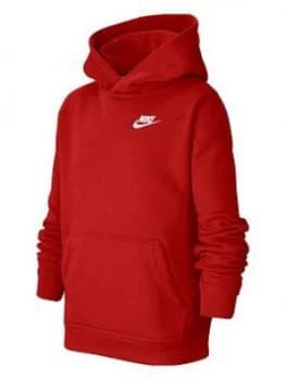 Nike Boys Nsw Club Po Hoodie, Red, Size L=12-13 Years