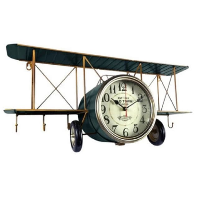 Minster Aeroplane Table Clock - L28 X W18 X H64 Cm