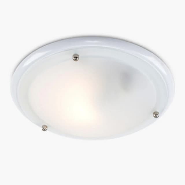 ValueLights ValueLights Opal Glass IP44 Rated Bathroom Flush Ceiling Light with Warm LED Bulb in White White One Size Unisex 5016529095125