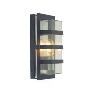 1 Light Outdoor Wall Light Black IP54, E27 - Elstead