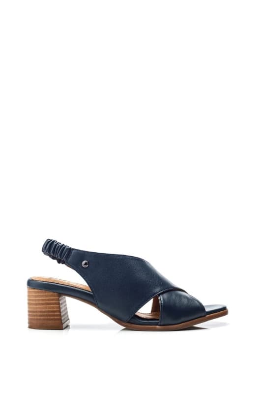 Moda In Pelle Womens 'Prinia' Leather Heeled Sandals in Navy Size: 7 Navy Female 7
