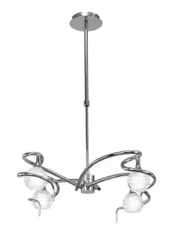 Dali Telescopic Ceiling Pendant Semi Flush Convertible 4 Light G9, Polished Chrome