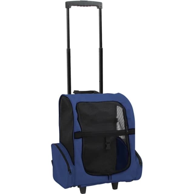 vidaXL Foldable Multipurpose Pet Trolley Blue Doggy Travel Trailer Stroller