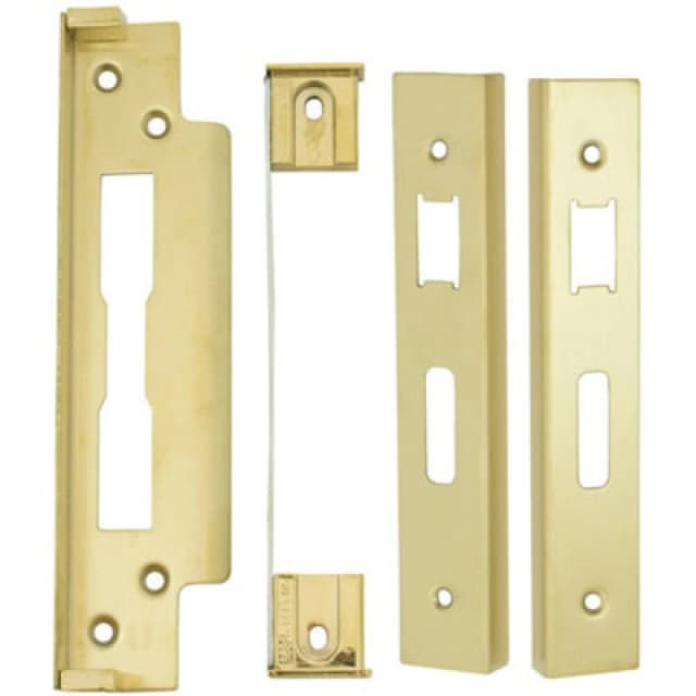 Loops Rebate Kit for BS Lever Sash Locks For Double Doors 13mm Stainless Brass Metallics unisex