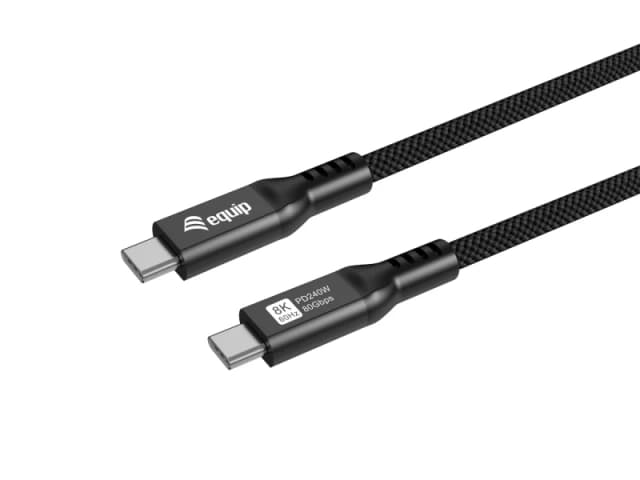 Equip USB 4 C to C Cable. 1.2m. PD240W. 8K/60Hz. 80Gbps. Black