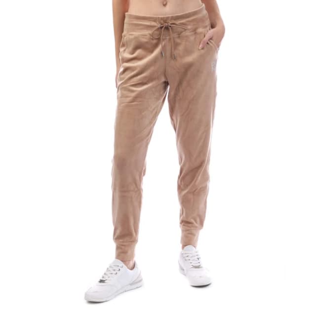 DKNY Rhinestone Logo Jog Pants Beige female S