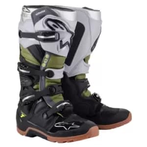 Alpinestars Tech 7 Enduro Black Silver Military Green US 11