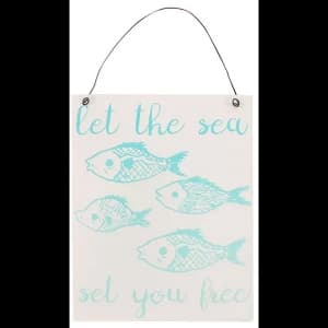 Let the Sea White Metal Sign