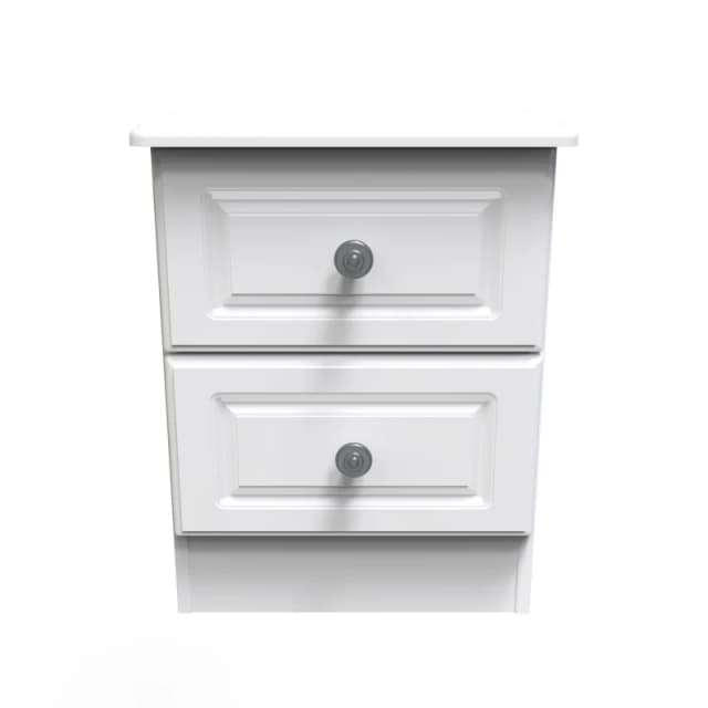 Ready Assembled 2 U Kendal 2 Drawer Bedside Cab(Ready Assembled) White