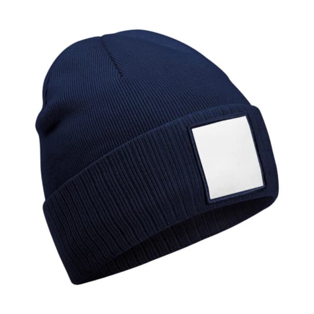 Beechfield Beechfield Men Applique Patch Beanie in Navy Navy One Size Male 5063693968090