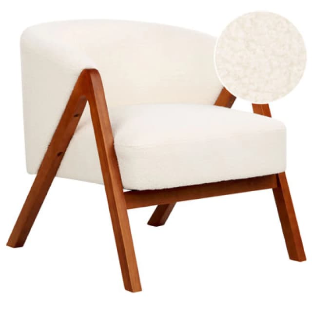 Beliani Boucle Armchair Off-White Skei