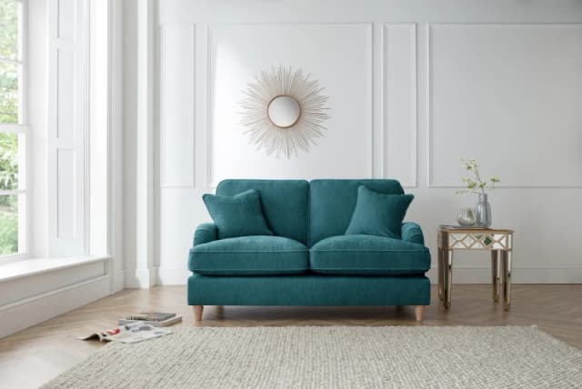 The Great Sofa Company Orla 2 Seater Sofa Manhattan Ice in Emerald Emerald Unisex