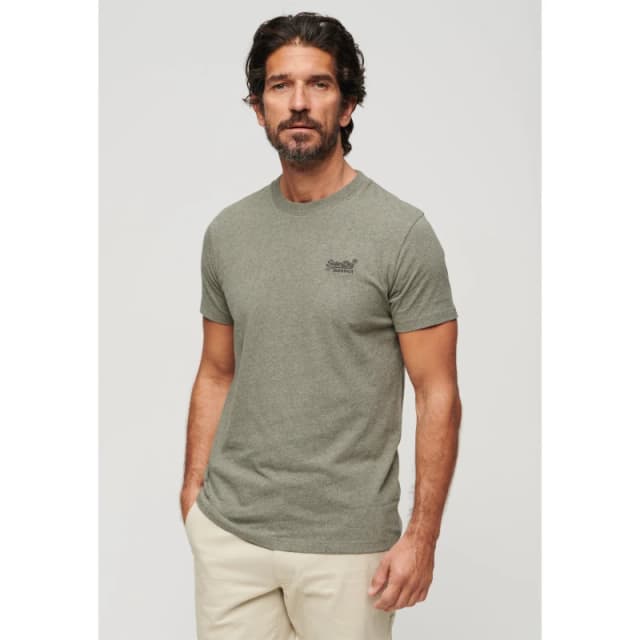 Superdry Small Chest Logo T Shirt Ash Olive male Small