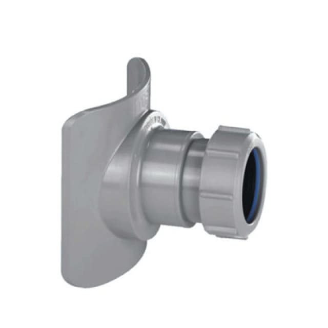 McAlpine BOSSCONN82Z-GR Grey Mechanical Soil Pipe Boss Connector for 57mm hole saw size, supplied with fixing tool and suitable for 4"/110mm soil pipe
