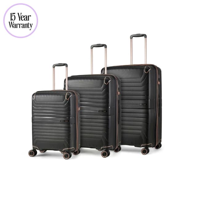 Rock Astrid Suitcase Black Hard Suitcases 3pc Set Black 42920803000