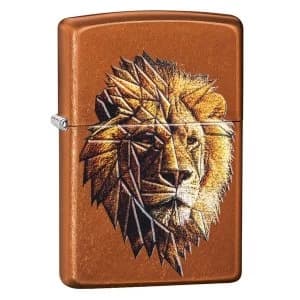 Zippo Polygonal Lion Design Toffee regular Windproof Lighter