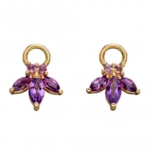 9ct Amethyst Flower Navette Component Yellow Gold Earrings GY013M