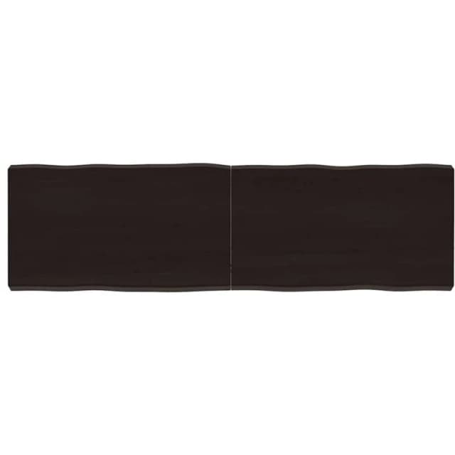 Vidaxl Table Top Dark Brown 140X40X(2-6) Cm Treated Solid Wood Live Edge, Brown 364029