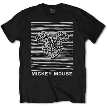 Disney - Mickey Mouse Unknown Pleasures Unisex Medium T-Shirt - Black