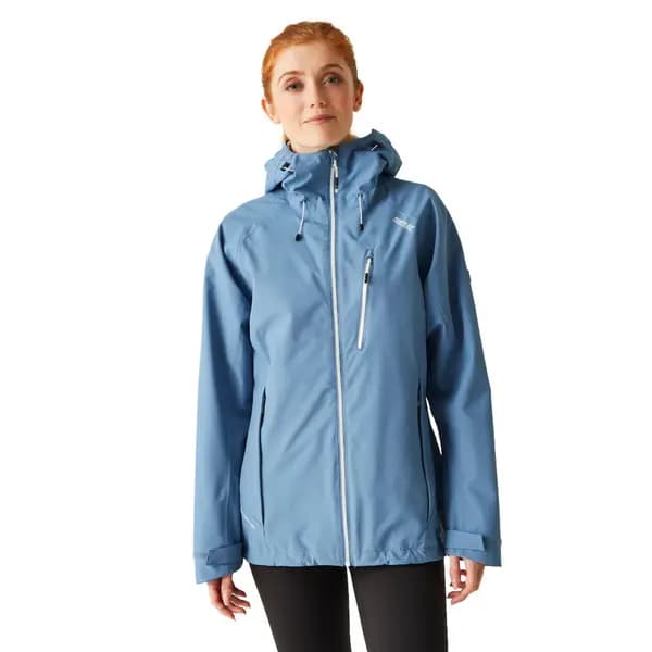 Regatta Womens Ladies Birchdale Waterproof Durable Hooded Jacket Coat 18 - Bust 43' (109cm) Coronet Blue/White RWW300-ERC-18
