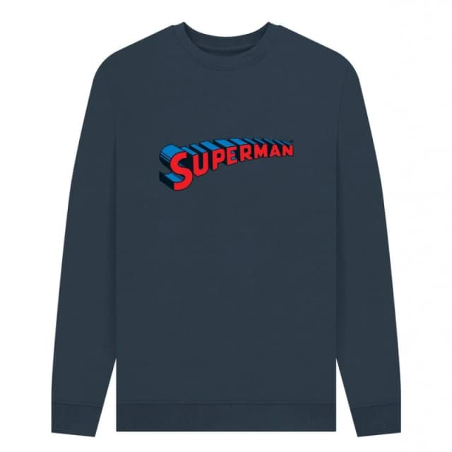 Superman Mens Official Graphic Logo Sweatshirt in Navy Size: Small Navy Male S