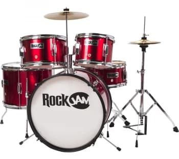 ROCKJAM RJ105-MR 5 Piece Junior Drum Kit - Red, Red