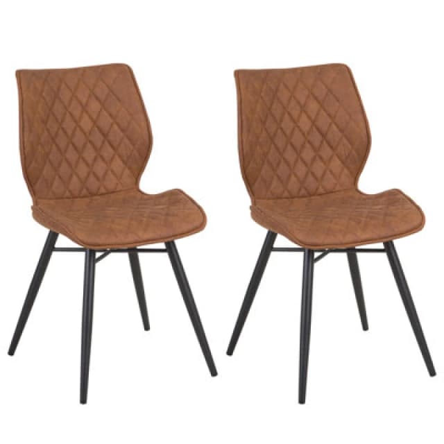 Beliani Set Of 2 Dining Chairs Lisle Golden Brown