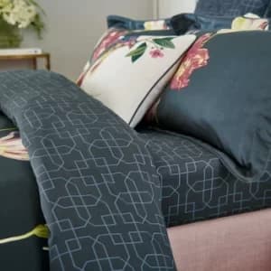 Sanderson Tulipomania Double Fitted Sheet, Ink