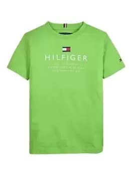 Tommy Hilfiger Boys TH Logo Short Sleeve T-Shirt - Spring Lime, Green, Size 10 Years