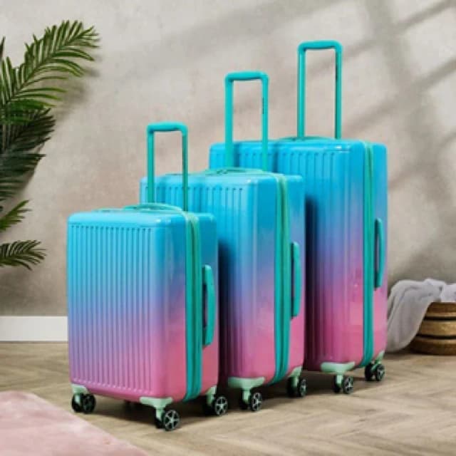 Ifly 3pcs Luggage Set Hardside Spinner Upright Pink