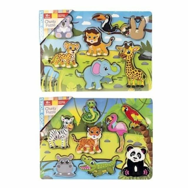 HTI Adventure Chunky Puzzle 2 Animal (One Supplied) Multi